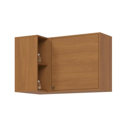 Armário Aéreo Cozinha de Canto 94 cm Venaly 1 Porta com Nicho Cinamomo - Henn