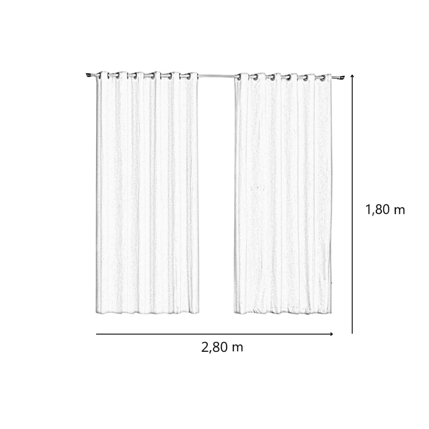 Cortina Lira 180x280cm Branyl - 2