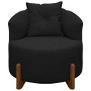 Ver imagem 2 de Poltrona Decorativa para Sala Thor Orgânica Tecido Bouclé Pés em Madeira Maciça:preto