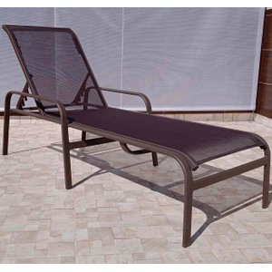 Espreguiçadeira Maresias - Alumínio Marrom e Tela Sling Marrom Móveis e Lazer