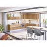 Cozinha Modulada 12 Peças Em Mdf Kali Premium Cj9 Carvalho Rustico - 2