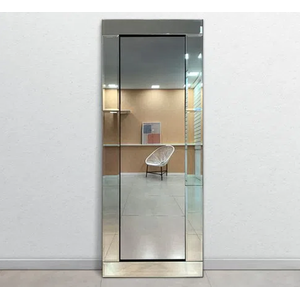 Espelho Grande Moldura Bisote Cristal 120x200 Cm