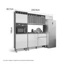 Ver imagem 3 de Cozinha Smart Torre Armário Geladeira Balcão Freijó e Off White