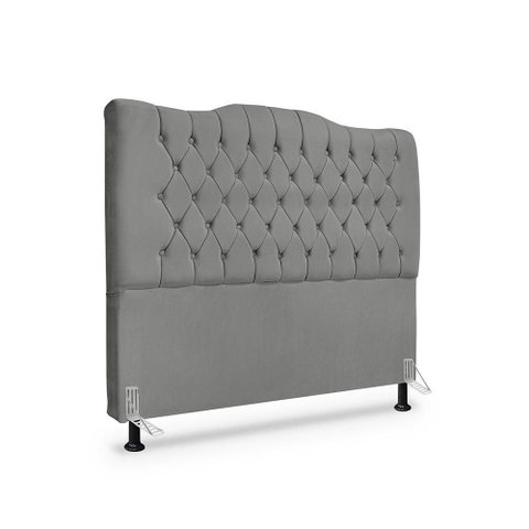 Cabeceira de Cama Box Casal 140 cm Dunas Cinza Grafite