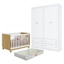 Ver imagem 1 de Berço Americano Mini Cama Q Encanto Slim Freijó Branco Acetinado - Qmovi e Guarda Roupa Infantil