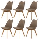 Ver imagem 1 de Kit 6 Cadeiras para Jantar Cozinha Saarinen Leda Design Wood Base Madeira Nude