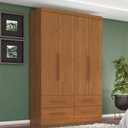 Ver imagem 4 de Guarda Roupa Solteiro Maximus 4 Portas com Armário Multiuso Max Plus Cinamomo Fosco -Zanzini