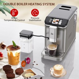 Takywep Máquina de Espresso Automática 20-bar com Moedor e Espumador de Leite (prata) - 7