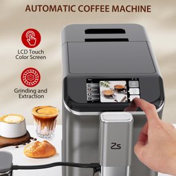 Takywep Máquina de Espresso Automática 20-bar com Moedor e Espumador de Leite (prata) - 3