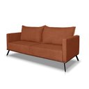 Ver imagem 5 de Sofá Living 3 Lugares com Pés de Ferro Almofadas Soltas 220cm Saiph Bouclê Terracota G63 - Gran Belo