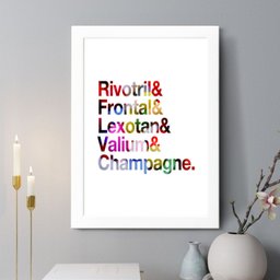 Quadro Decorativo Rivotril &amp; Champagne 33x24cm - com Vidro:moldura Preta - 2