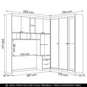 Ver imagem 4 de Guarda Roupa Casal Modulado 140cm com Espelho Vincenzo Jatobá/Grafite S01 - Mpozenato