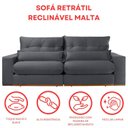 Ver imagem 7 de Sofá Retrátil Reclinável 230 cm Malta Veludo Grafite Yescasa