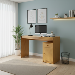 Escrivaninha Mesa Escritório 100% MDF Madrid 1 Porta 120cm - 13 Escrivaninha Mesa Escritório 100% MDF Madrid 1 Porta 120cm - 13