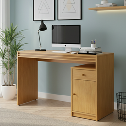 Escrivaninha Mesa Escritório 120cm 1 Porta 1 Gaveta 100% MDF Madrid - 1 Escrivaninha Mesa Escritório 120cm 1 Porta 1 Gaveta 100% MDF Madrid - 1