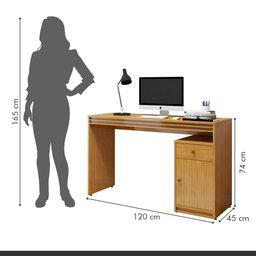 Escrivaninha Mesa Escritório 100% MDF Madrid 1 Porta 120cm - 3 Escrivaninha Mesa Escritório 100% MDF Madrid 1 Porta 120cm - 3
