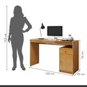 Ver imagem 3 de Escrivaninha Mesa Escritório Madrid 1 Porta 100% MDF 120cm
