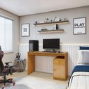 Ver imagem 3 de Escrivaninha Mesa Escritório 120cm 1 Porta 1 Gaveta 100% MDF Madrid