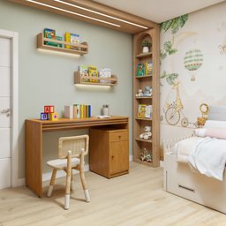 Escrivaninha Mesa Escritório 100% MDF Madrid 1 Porta 120cm - 4 Escrivaninha Mesa Escritório 100% MDF Madrid 1 Porta 120cm - 4