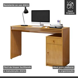 Escrivaninha Mesa Escritório 120cm 1 Porta 1 Gaveta 100% MDF Madrid - 6 Escrivaninha Mesa Escritório 120cm 1 Porta 1 Gaveta 100% MDF Madrid - 6