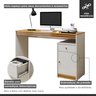 Escrivaninha Mesa Escritório 120cm 1 Porta 1 Gaveta 100% MDF Madrid - 4