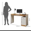 Ver imagem 3 de Escrivaninha Mesa Escritório Madrid 1 Porta 100% MDF 120cm