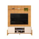 Ver imagem 2 de Bancada Cher e Painel Trento para Tv até 65 Polegadas 183x240cm Off White Cedro- Mabe Magazine
