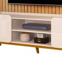 Ver imagem 5 de Bancada Cher e Painel Trento para Tv até 65 Polegadas 183x240cm Off White Cedro- Mabe Magazine