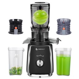 Amzchef Extrator de Suco Cold Press 250w com Filtro Duplo (preto) - 1