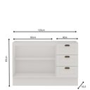 Ver imagem 4 de Balcão 2 Portas 3 Gavetas 120cm Americano 100% MDF sem Tampo Provençal Branco/Fosco
