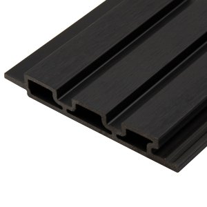 Painel Ripado para Área Externa Preto em Placas Wpc 290cm X 20cm Rm Decor