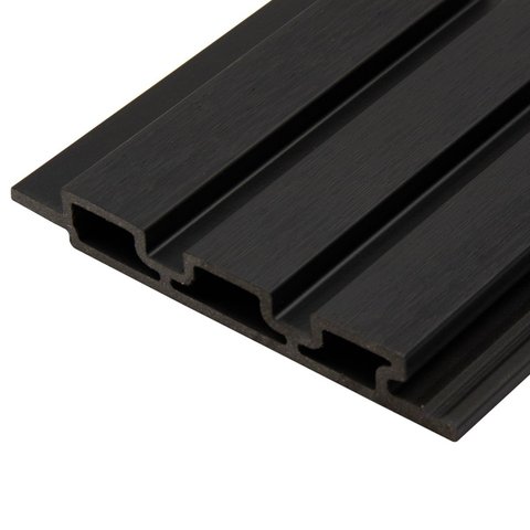 Painel Ripado para Área Externa Preto em Placas Wpc 290cm X 20cm Rm Decor