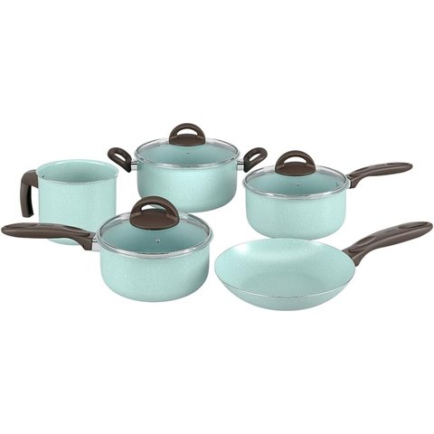 Jogo de Panelas 5 Peças Cerâmica Suprema Brinox Antiaderente:verde