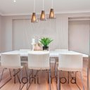 Ver imagem 5 de Luminaria Pendente Tripla Koni E27 Madeira Mdf Cq Desmontada:branco