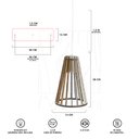 Ver mais imagens de Luminaria Pendente Tripla Koni E27 Madeira Mdf Cq Desmontada:branco