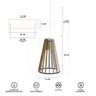 Luminaria Pendente Tripla Koni E27 Madeira Mdf Cq Desmontada:branco - 8