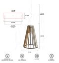 Ver mais imagens de Luminaria Pendente Tripla Koni E27 Madeira Mdf Cq Desmontada:branco