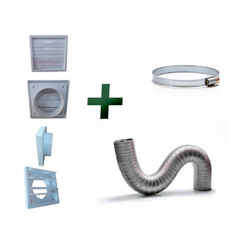 Kit p/Instalação Coifa Auto-Fechante 130mm + Duto Semi 1,5m