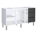 Ver imagem 2 de Gabinete para Cozinha Ga em Aço 1.58 Cm com Puxadores e Pés em Aluminío 3 Gavetas com Corrediças Tel