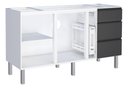 Ver imagem 2 de Gabinete para Cozinha Ga em Aço 1.58 Cm com Puxadores e Pés em Aluminío 3 Gavetas com Corrediças Tel