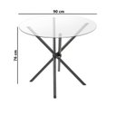 Ver imagem 3 de Conjunto Sala de Jantar Mesa 90x90cm Tampo Vidro com 4 Cadeiras Luna Clássica Preto