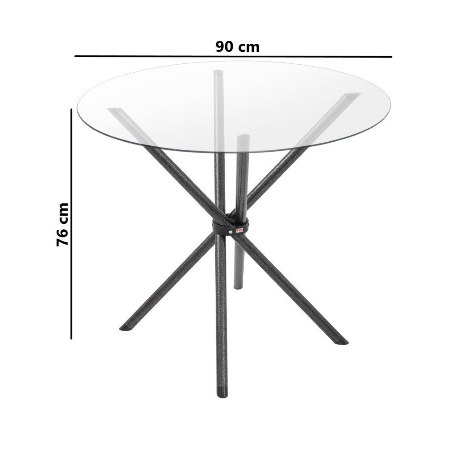 Conjunto Sala de Jantar Mesa 90x90cm Tampo Vidro com 4 Cadeiras Luna Clássica  - 3