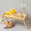 Ver imagem 2 de BANDEJA COM PÉS DOBRÁVEIS DE BAMBU PALHINHA 50CM - OIKOS