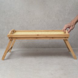 BANDEJA COM PÉS DOBRÁVEIS DE BAMBU PALHINHA 50CM - OIKOS - 8