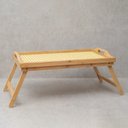 Ver imagem 4 de BANDEJA COM PÉS DOBRÁVEIS DE BAMBU PALHINHA 50CM - OIKOS