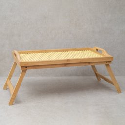 BANDEJA COM PÉS DOBRÁVEIS DE BAMBU PALHINHA 50CM - OIKOS - 4