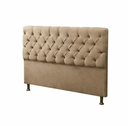Ver imagem 2 de Kit Cabeceira com Baú Mirage Capitonê 140 Cm Suede Bege - Biselo's Decor
