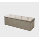 Ver imagem 3 de Kit Cabeceira com Baú Mirage Capitonê 140 Cm Suede Bege - Biselo's Decor