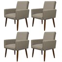 Ver imagem 1 de Kit 4 Poltronas para Sala Pés de Madeira Nina Cappuccino