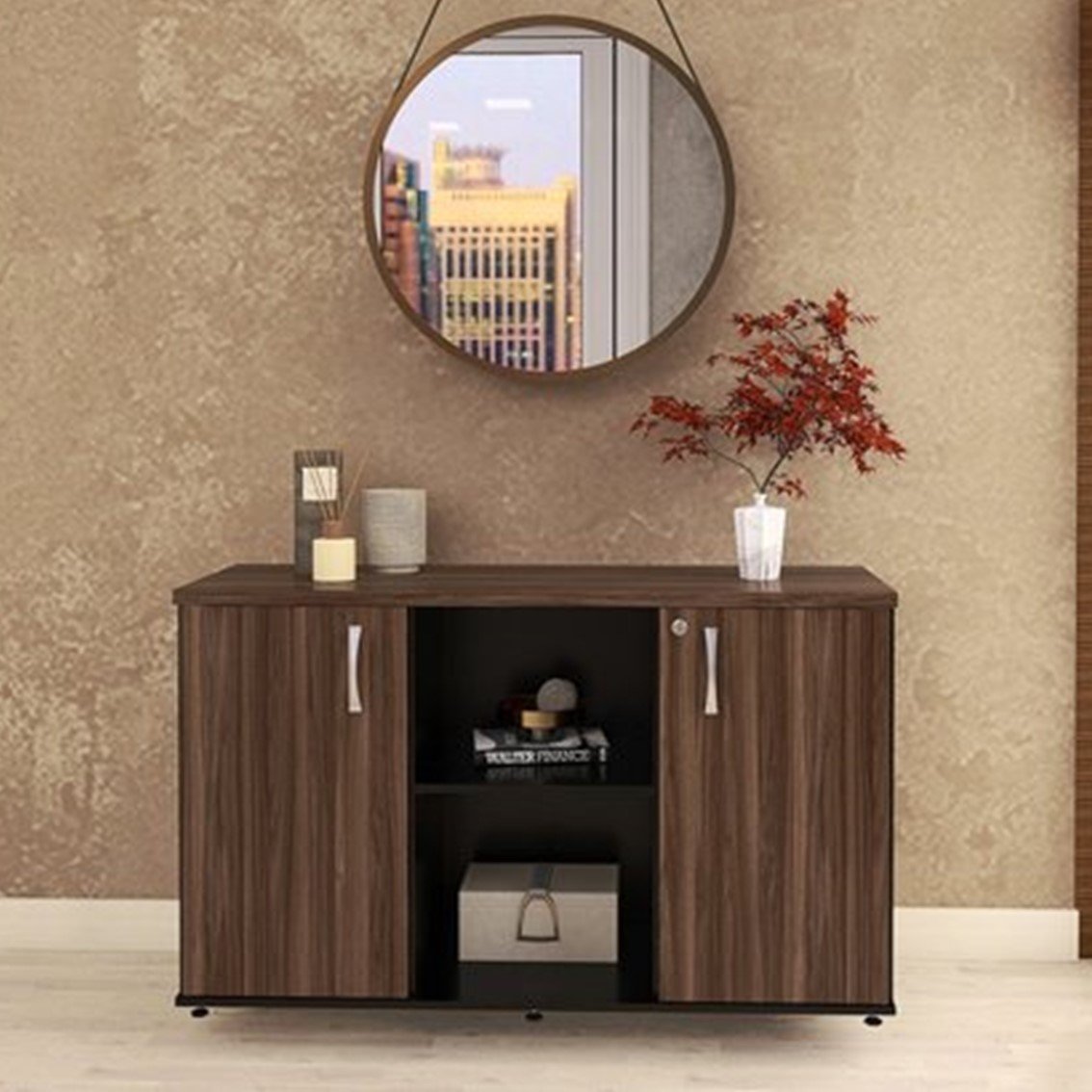 Armário 2 Portas 1 Nicho Pivot Credenza Cred2Ptp25 - 1